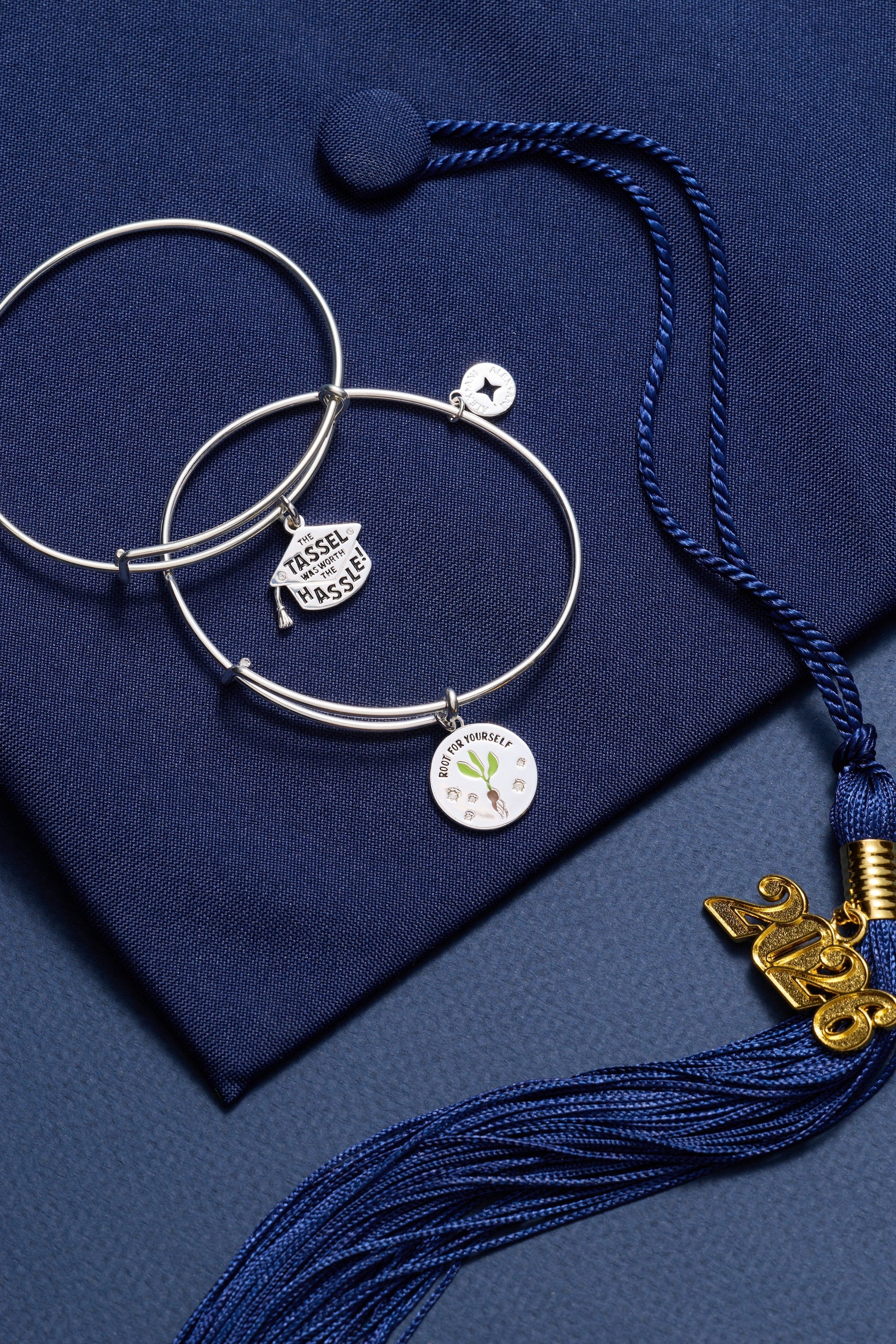 The Tassel Was Worth The Hassle Graduation Charm Bangle Bracelet
