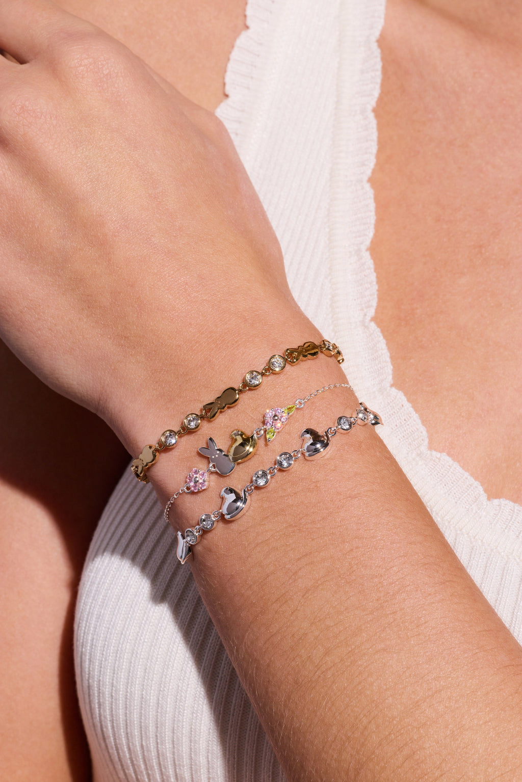 Whimsical PEEPS® Chick Bolo Bracelet with Crystal Accents