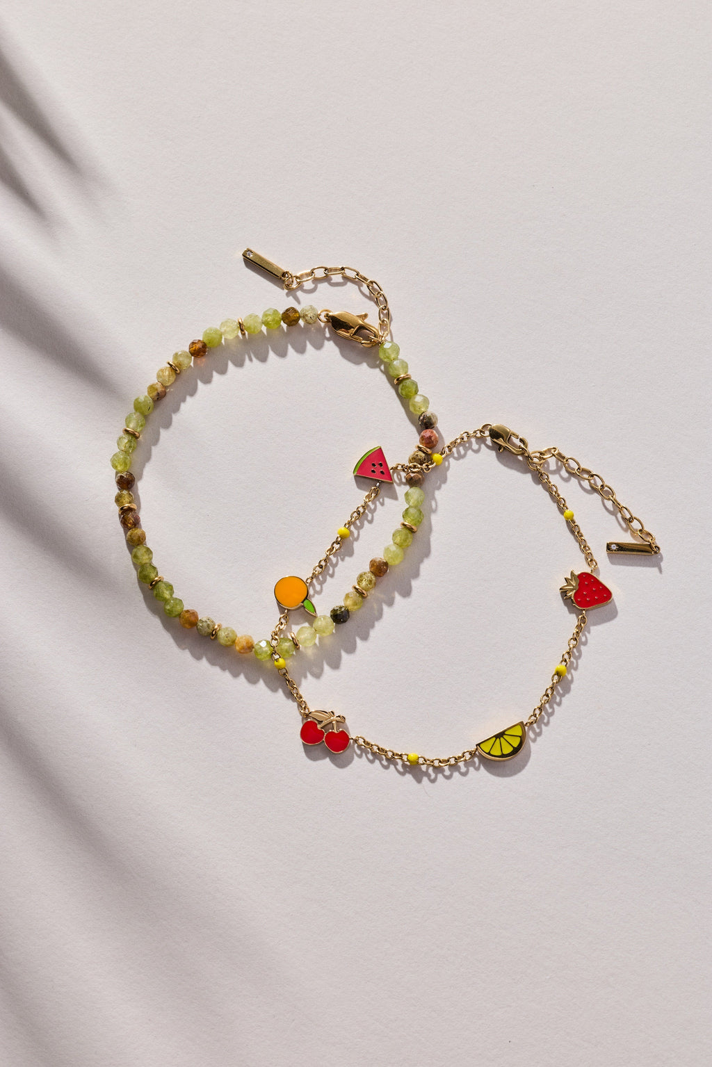 Fruit Inline Charm Anklet Gold Plated Summer Jewelry