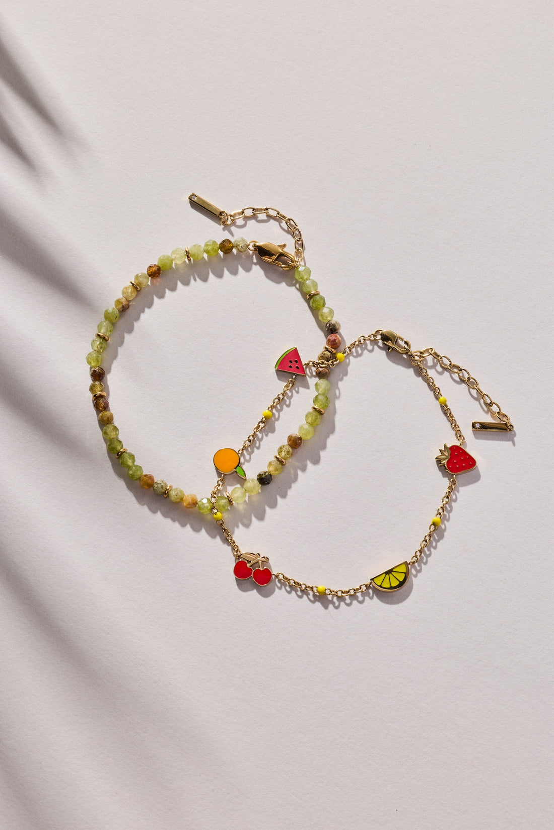 Fruit Inline Charm Anklet Gold Plated Summer Jewelry