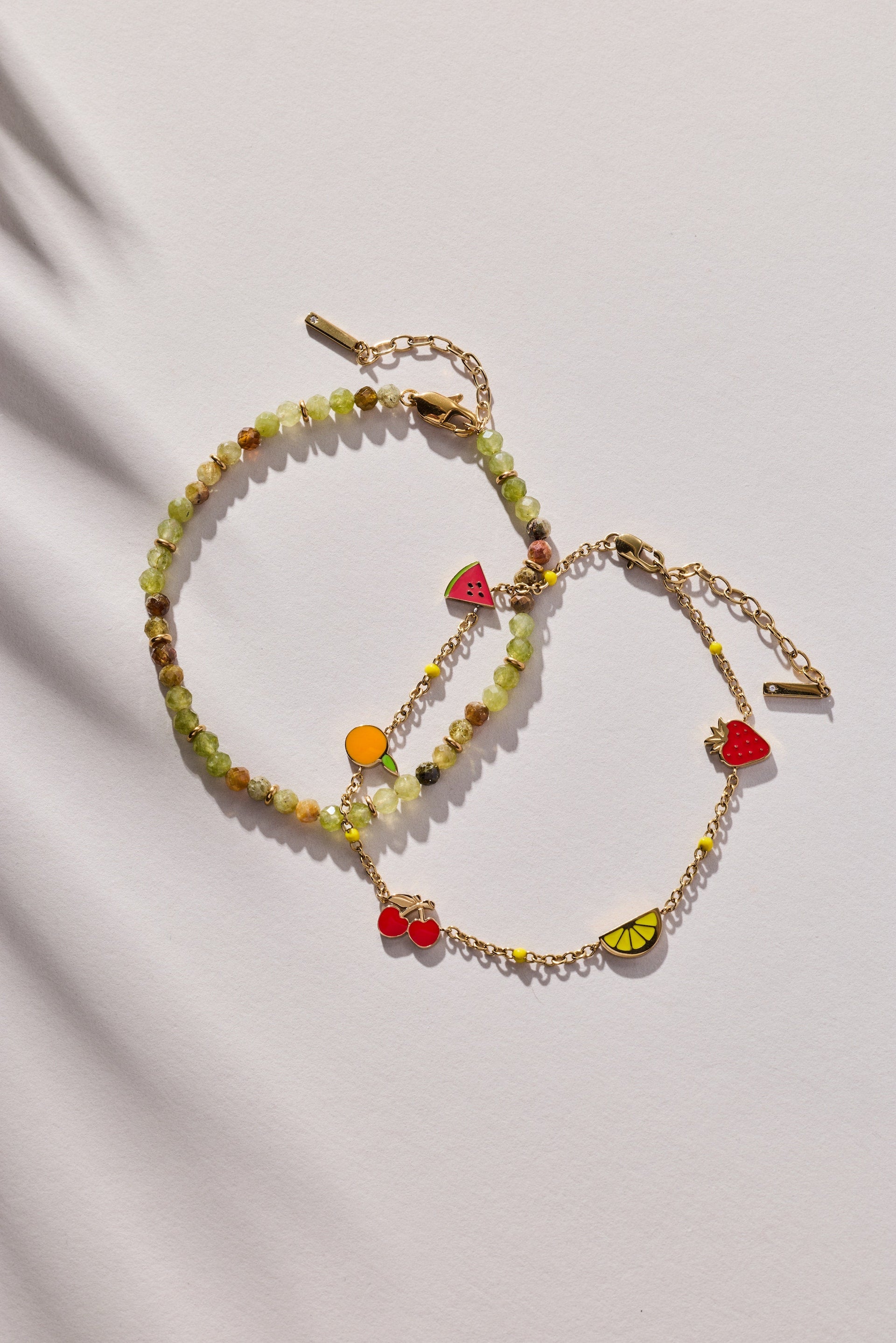 Fruit Inline Charm Anklet Gold Plated Summer Jewelry