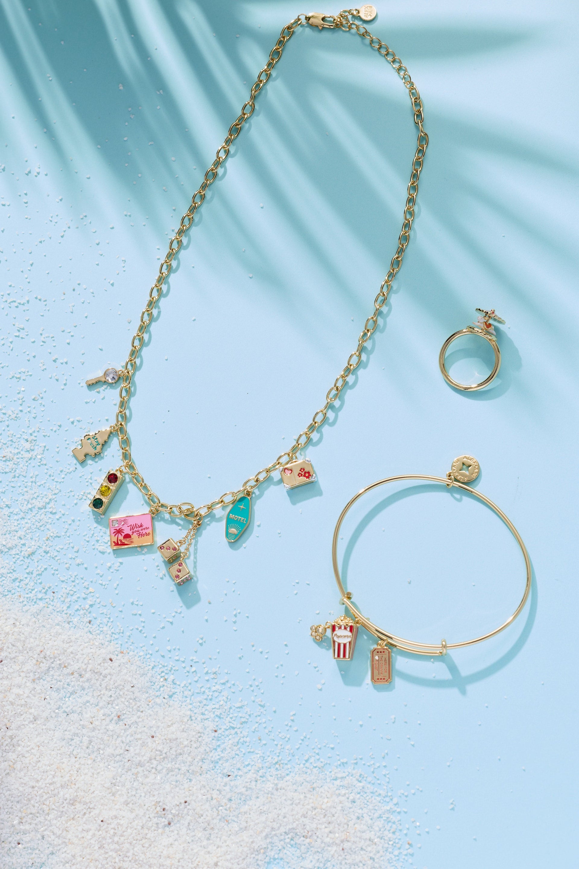 Road Trip Multi-Charm Necklace with Colorful Enamel and Crystals