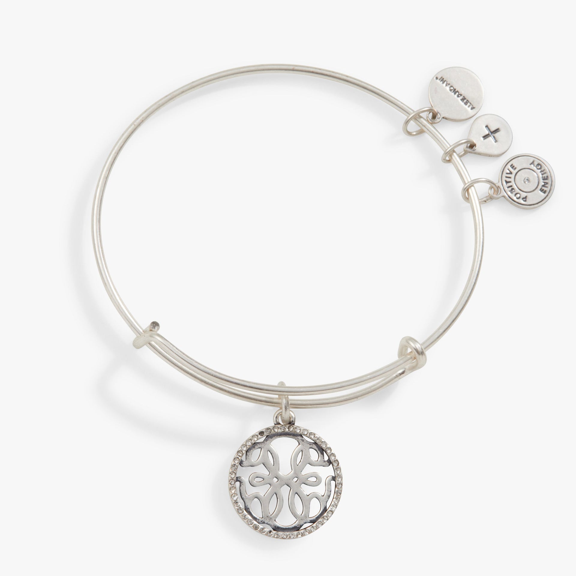 Path of Life Symbolic Charm Bangle in Silver and Gold
