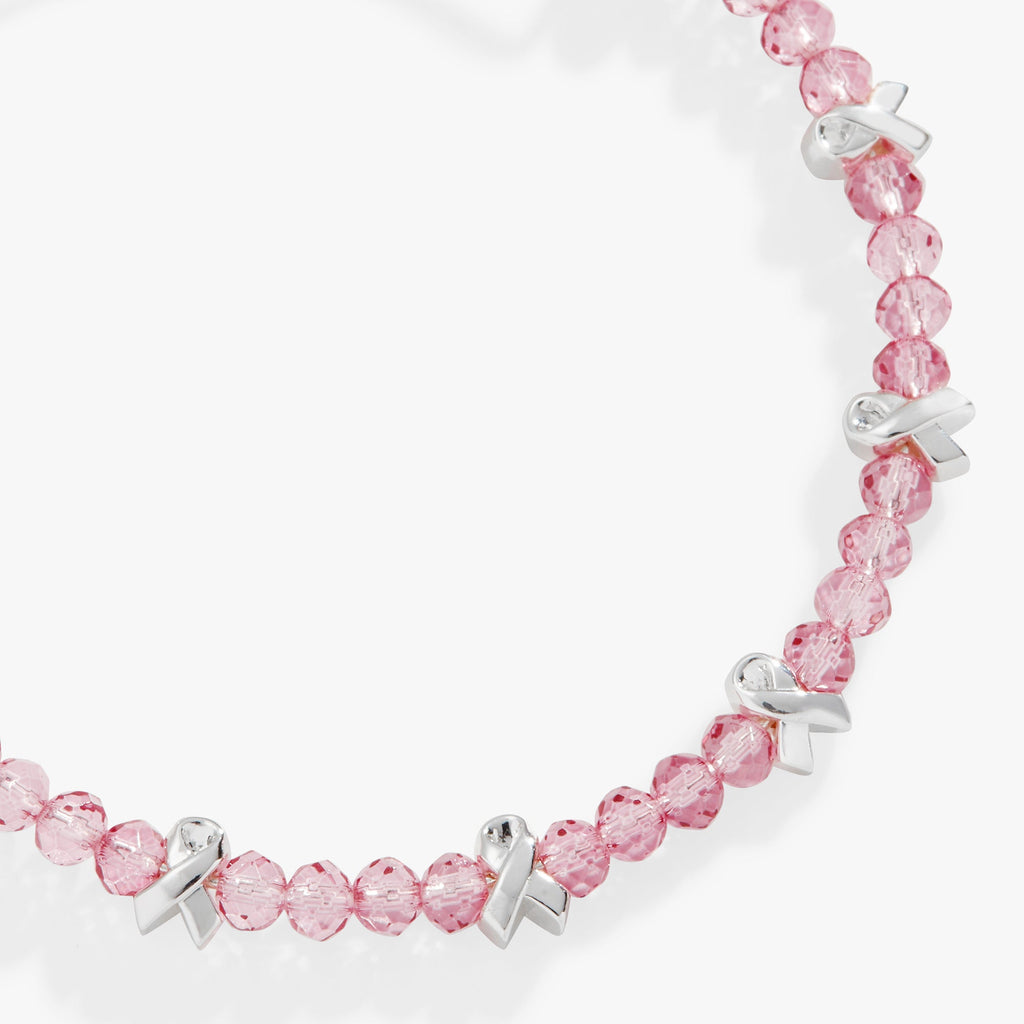 Breast Cancer Awareness Pink Ribbon Expandable Bangle