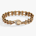 Wanderer chunky antique gold chain bracelet with sparkling crescent moon magnetic clasp