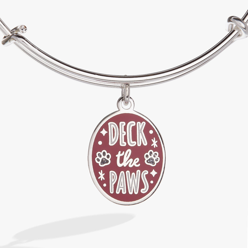 Deck the Paws Charm Bangle in Silver, Red, and White