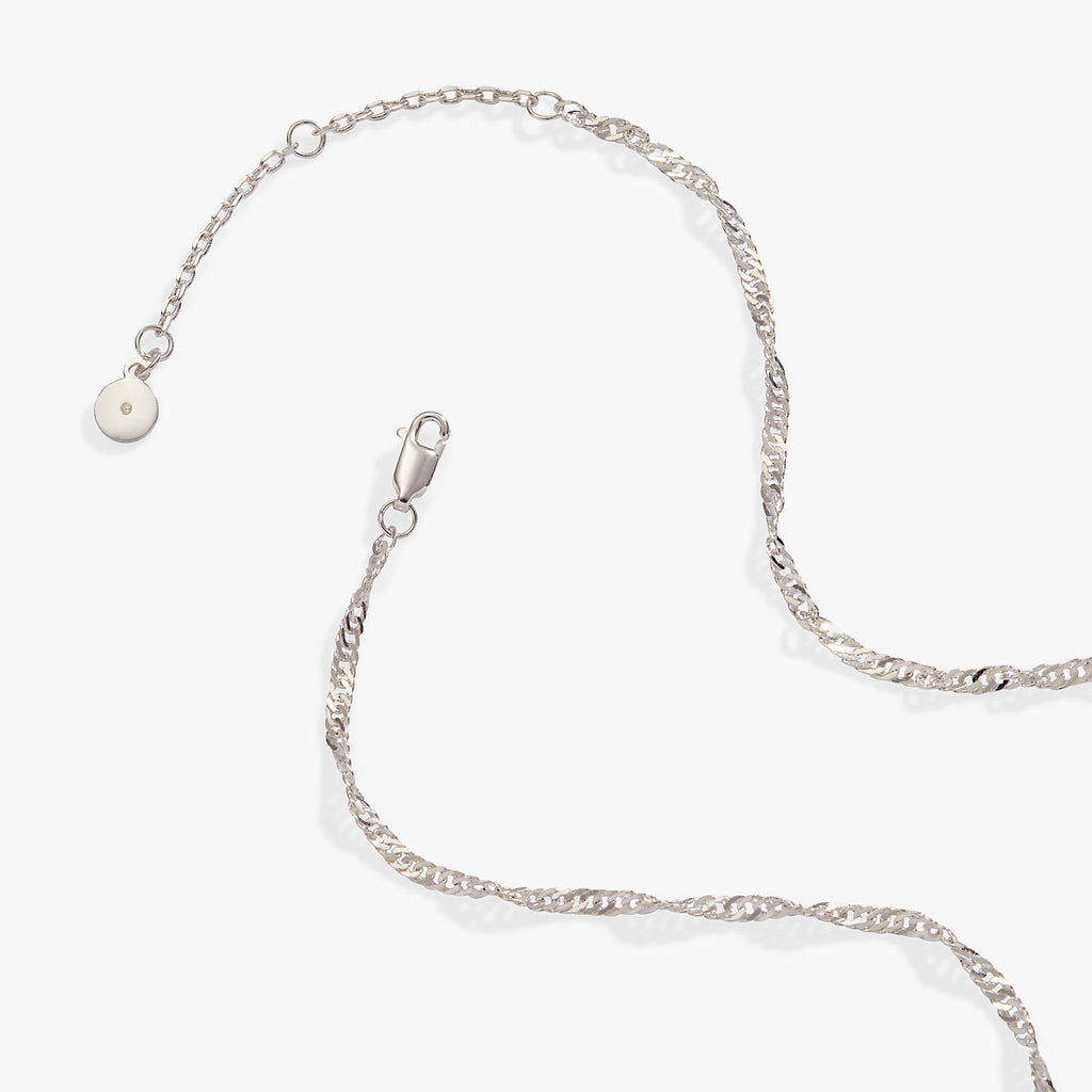 Mother of Pearl Wings of Protection Heart Charm Necklace
