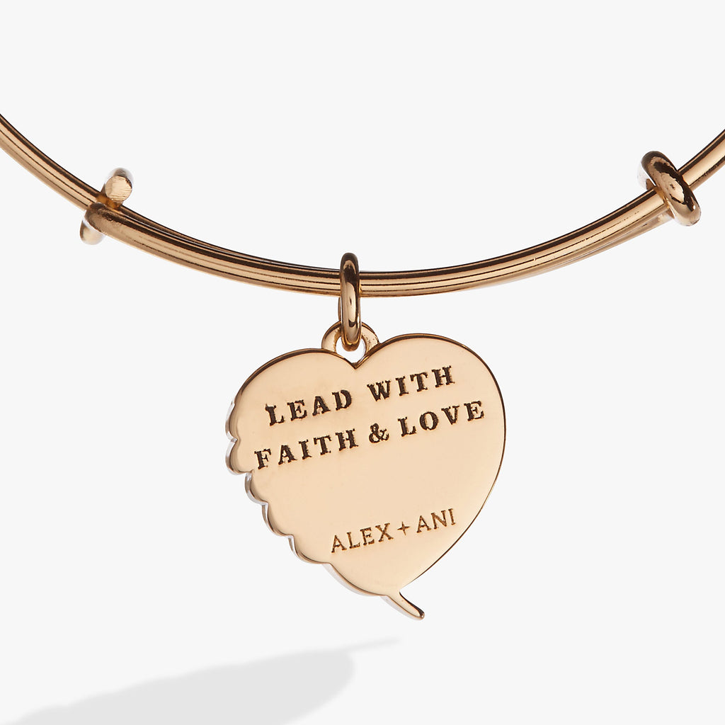 Wings of Protection Mother of Pearl Angel Wing Charm Bangle