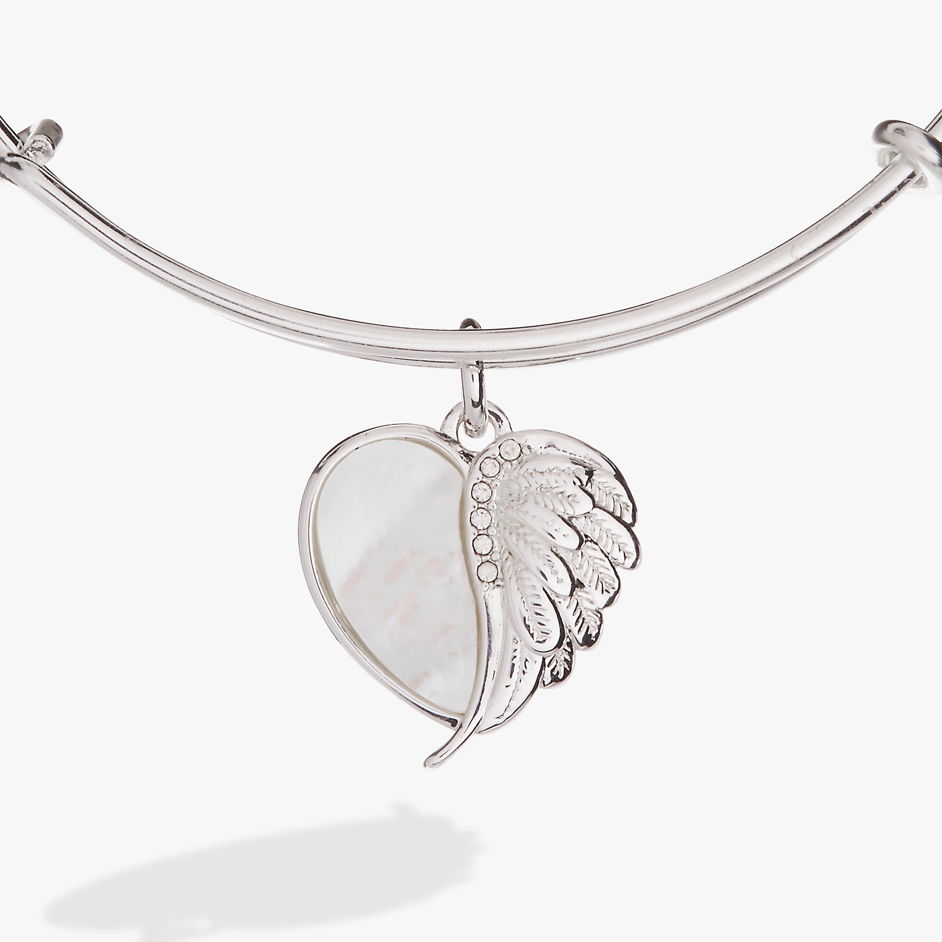 Wings of Protection Mother of Pearl Angel Wing Charm Bangle
