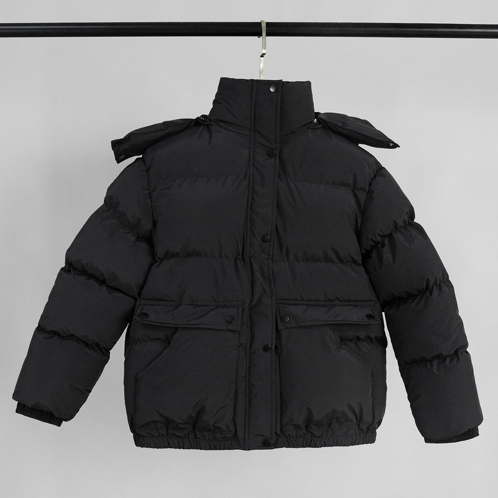 Warm Hooded Puffer Jacket for Women with Square Pockets - Image 6