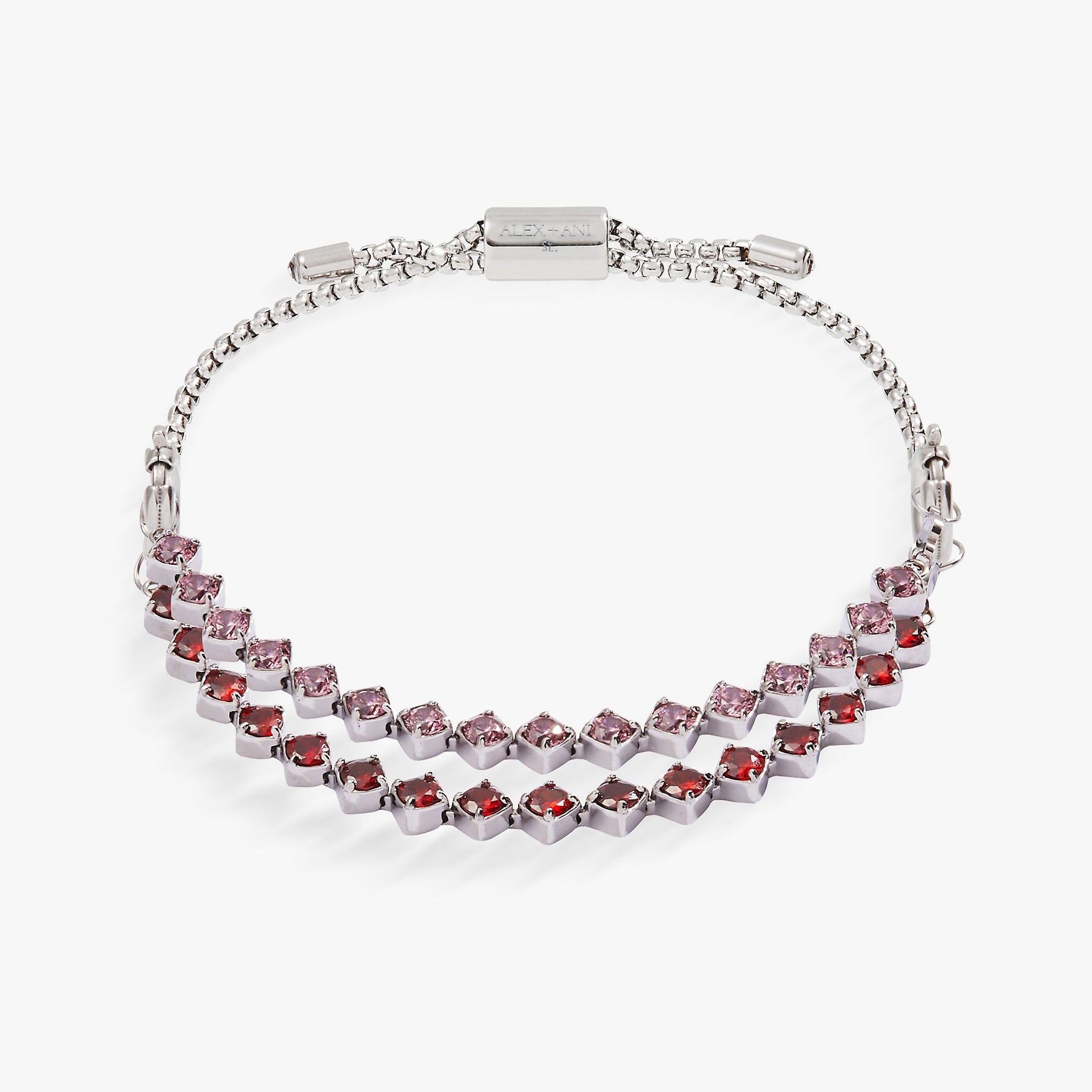 Ruby Luster Stranded Gemstone Bracelet Set in Garnet & Rhodolite