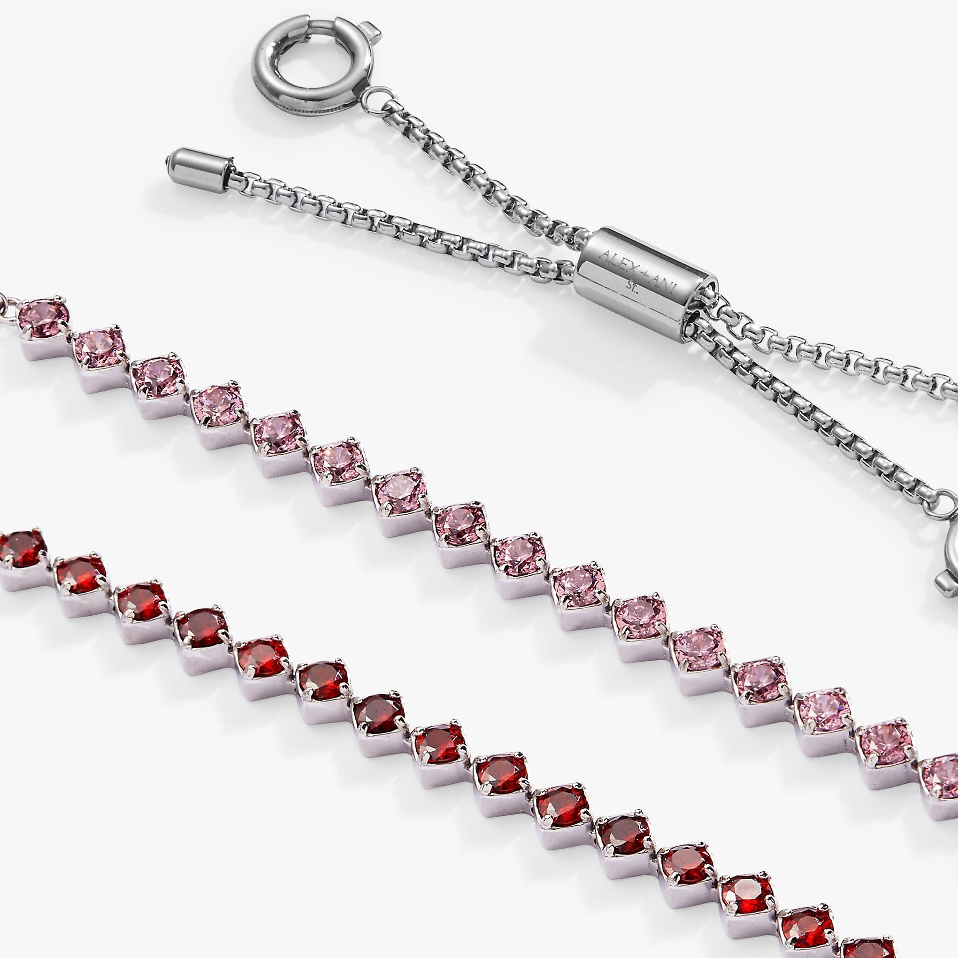 Ruby Luster Stranded Gemstone Bracelet Set in Garnet & Rhodolite
