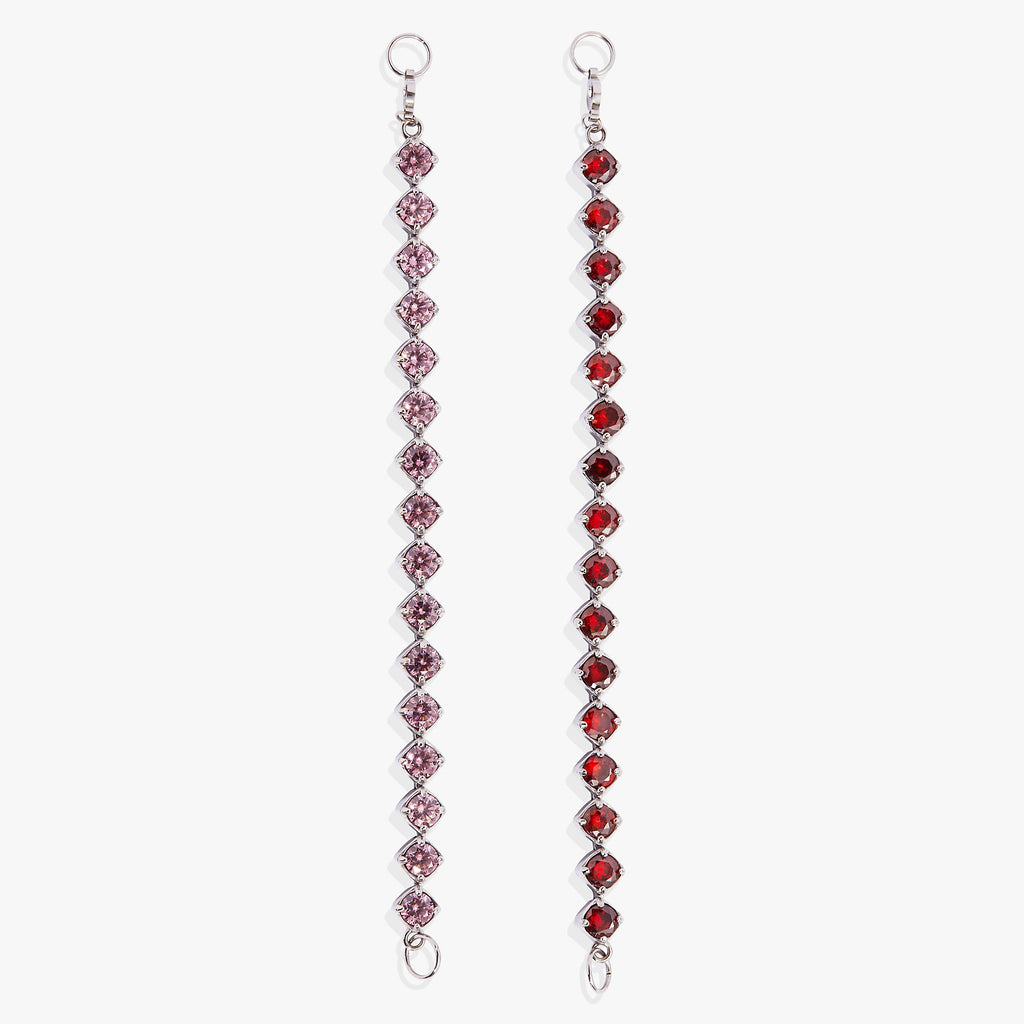 Ruby Luster Stranded Gemstone Bracelet Set in Garnet & Rhodolite