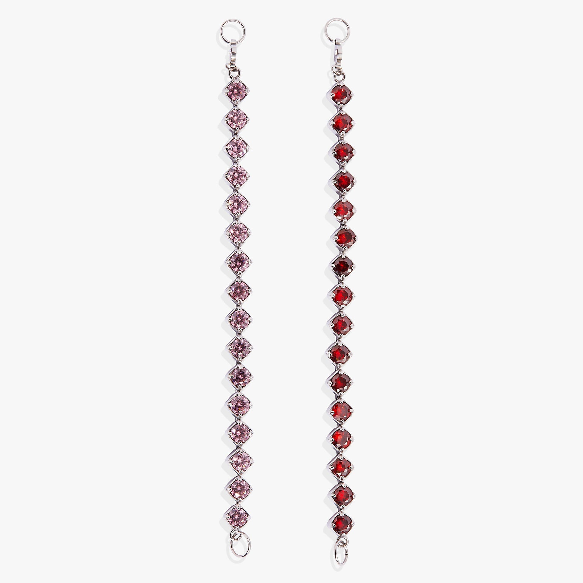 Ruby Luster Stranded Gemstone Bracelet Set in Garnet & Rhodolite