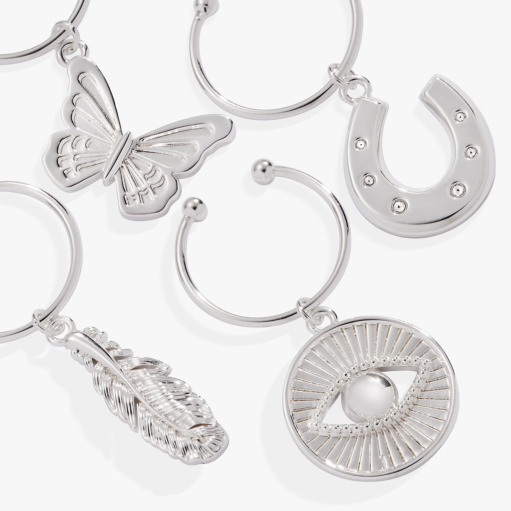 Good Vibes Wine Glass Charm Set, Set of 4 Decorative Charms