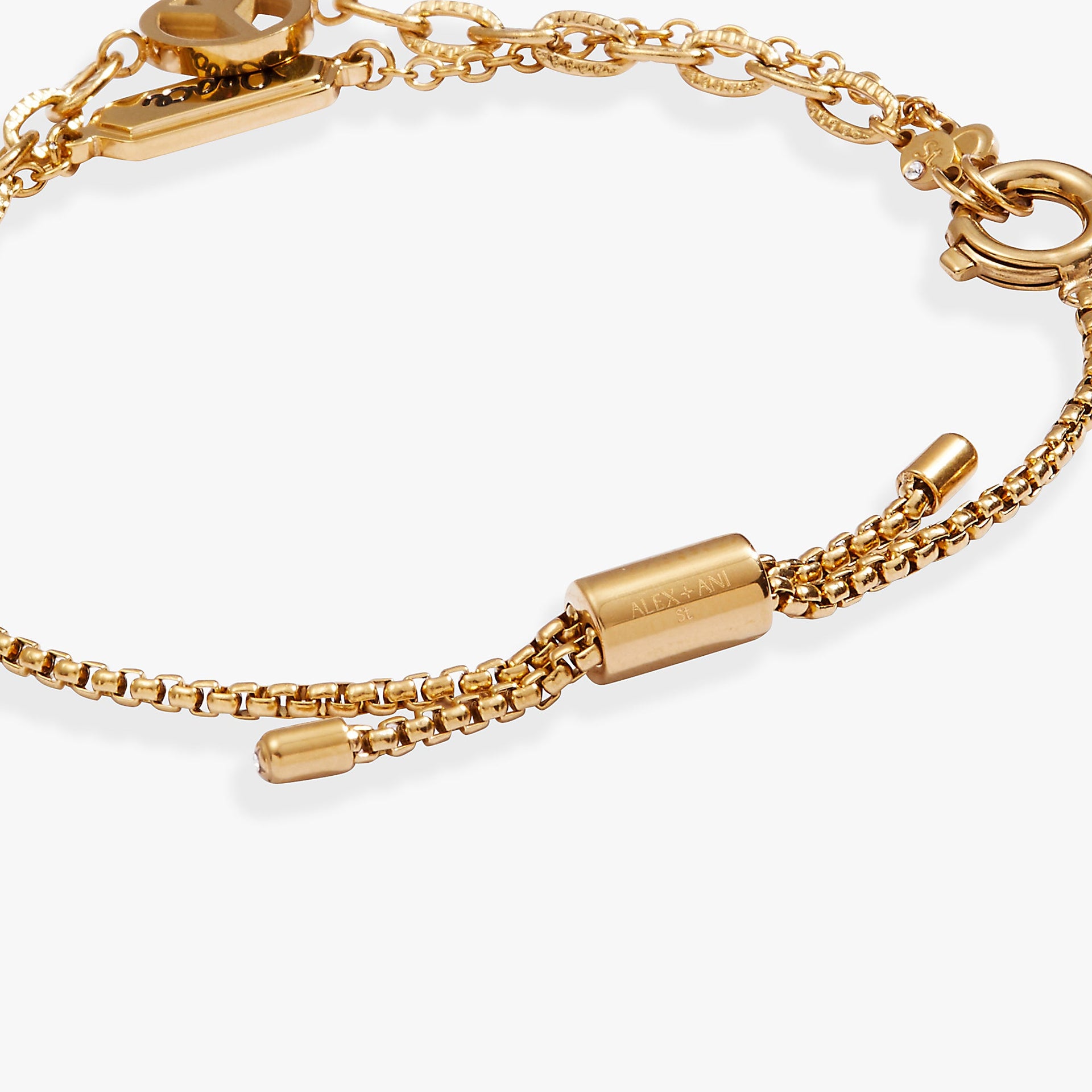 Peace Stranded Bracelet Set with Chain and Charm Detail