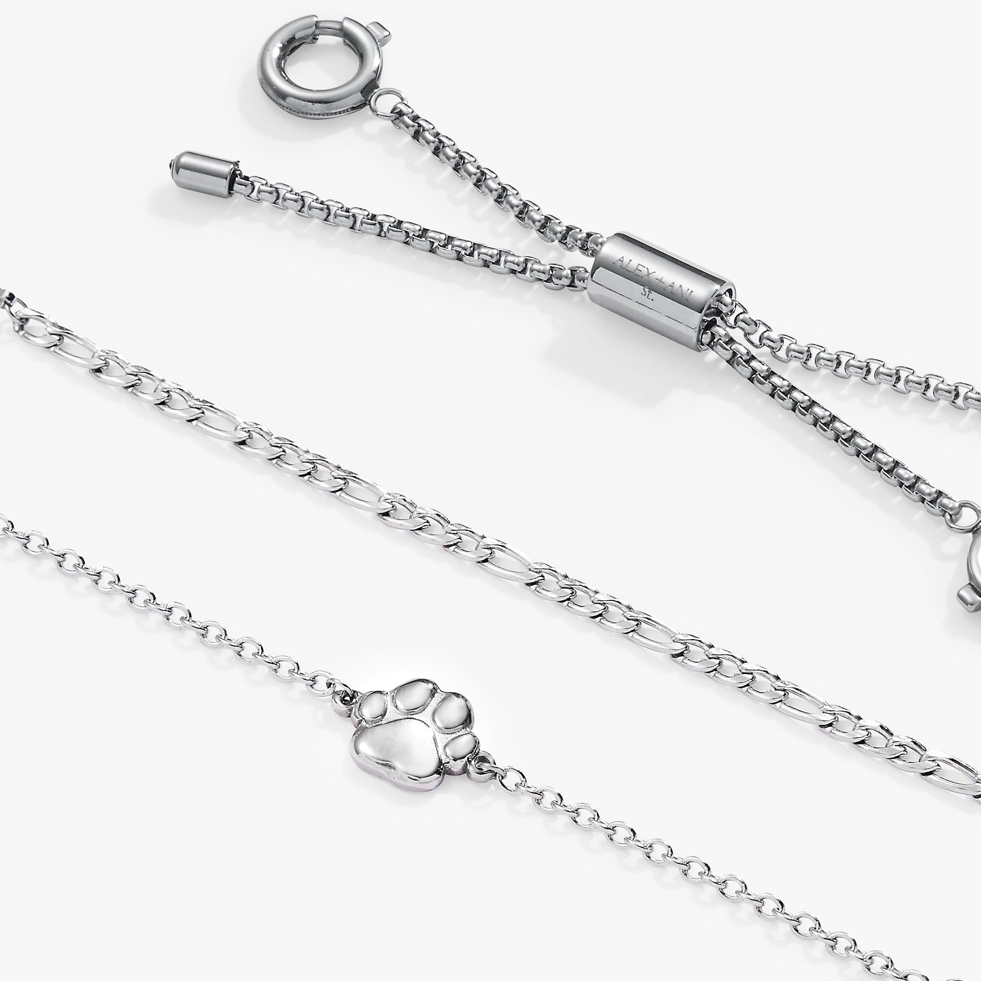 Paw Print Stranded Chain Bracelet Set for Pet Lovers