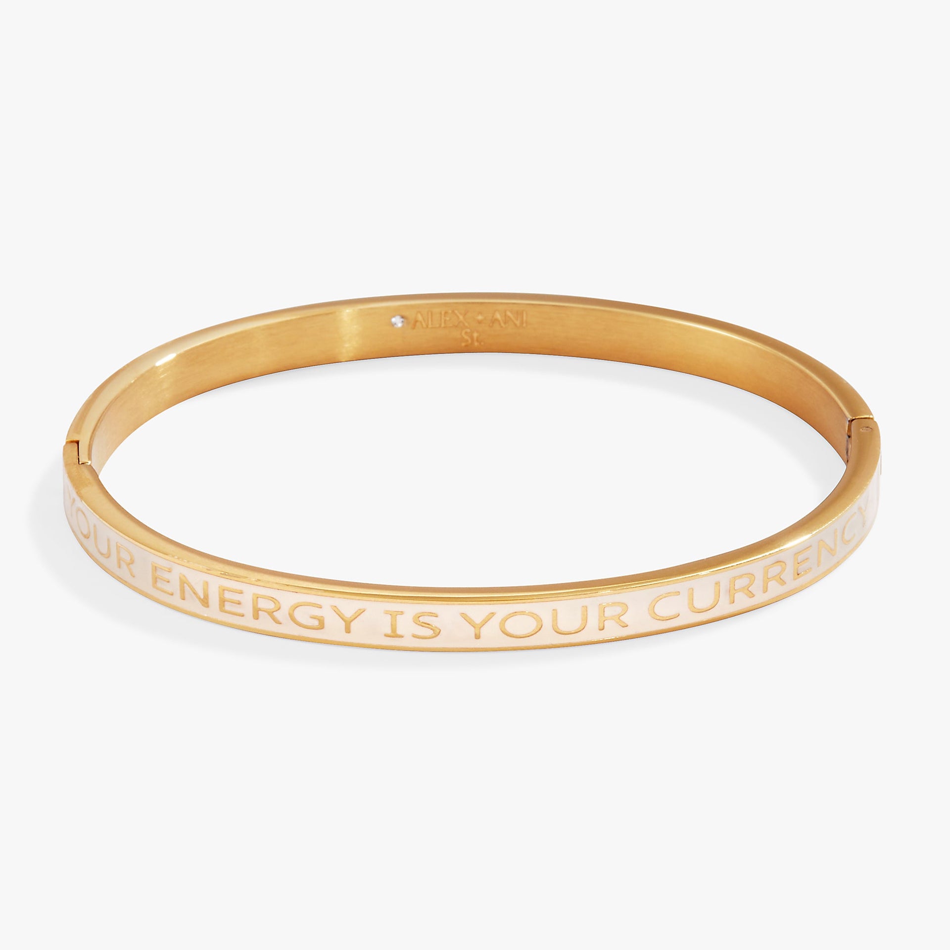 Your Energy Is Your Currency Mantra Hinged Enamel Bangle