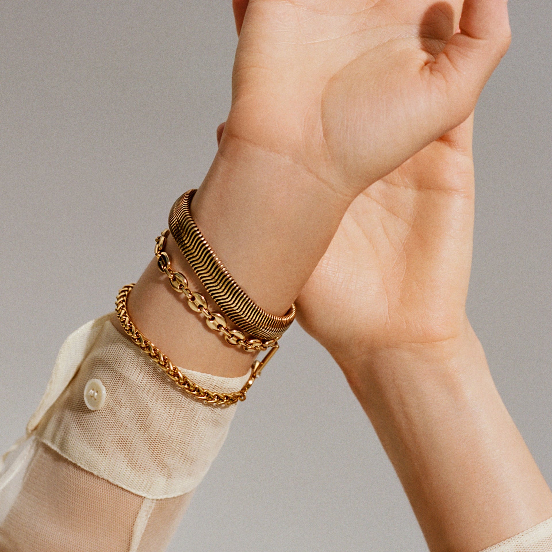 Minimalist Mariner Chain Bracelet in Gold and Silver Tone