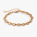 Gold-tone stainless steel Mariner chain bracelet with a polished, minimalist finish