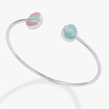 Alex And Ani Easter egg flex cuff with blue and purple pavé crystals