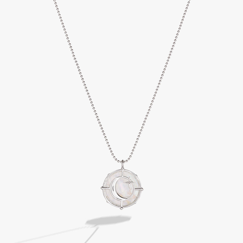 Sagittarius Zodiac Double-Sided Mother of Pearl Charm Necklace