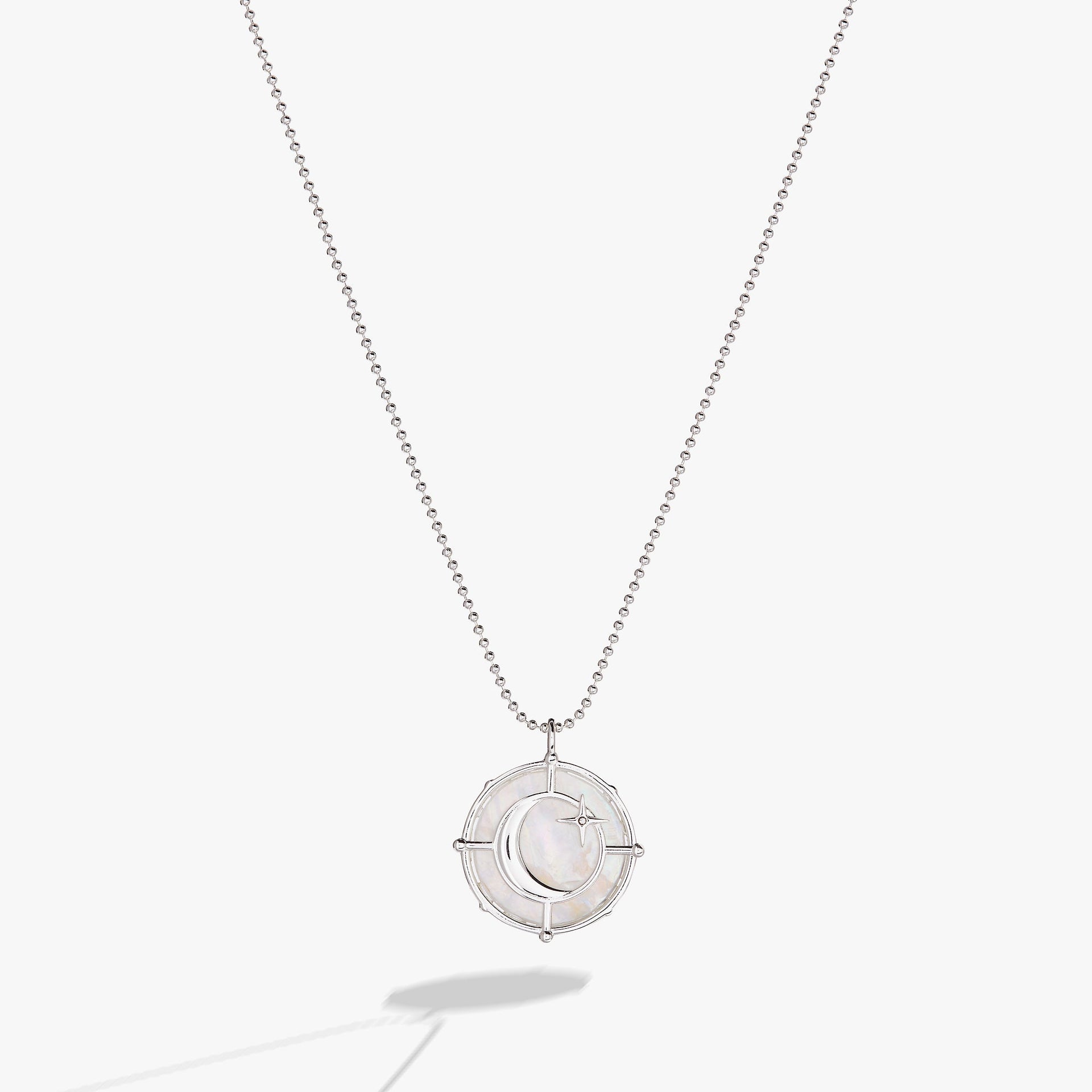 Sagittarius Zodiac Double-Sided Mother of Pearl Charm Necklace
