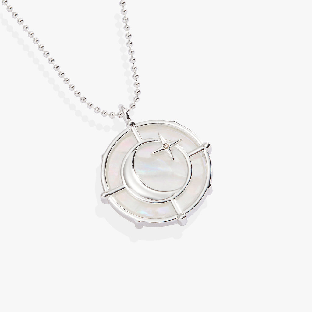 Sagittarius Zodiac Double-Sided Mother of Pearl Charm Necklace