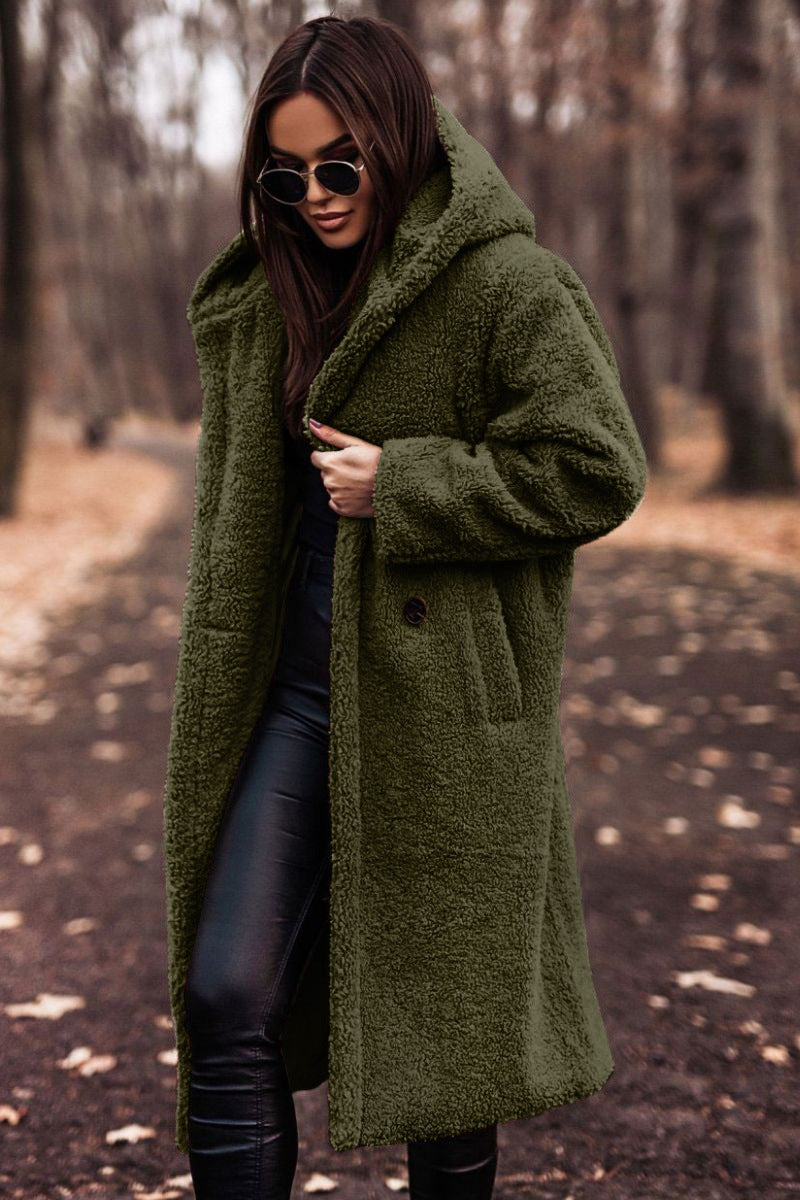 Harajuku Style Long Sleeve Woolen Coat for Women - Cozy & Warm - Image 16