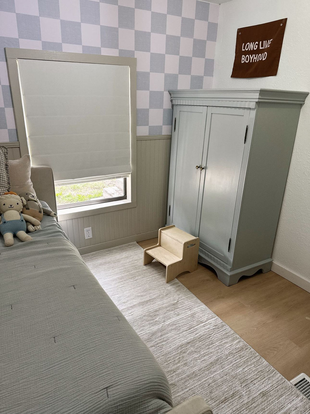 Devin Geometric Removable Wallpaper in Light Blue and Beige
