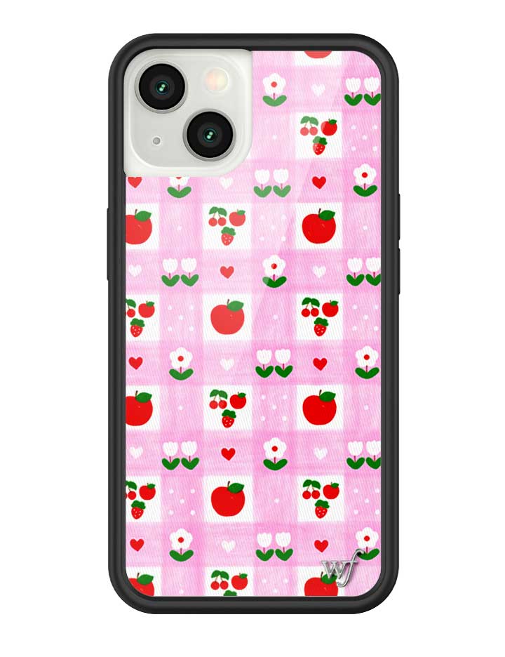 An Apple a Day iPhone Case with Pink Gingham and Floral Print - Image 29