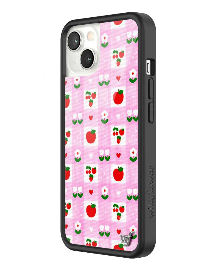 An Apple a Day iPhone Case with Pink Gingham and Floral Print - Image 30