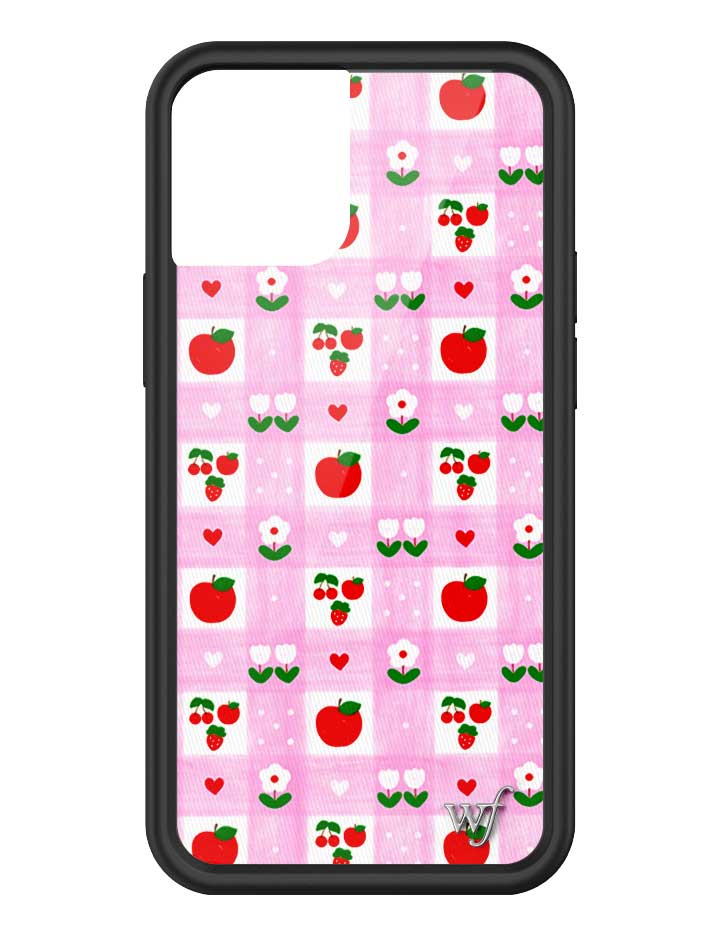 An Apple a Day iPhone Case with Pink Gingham and Floral Print - Image 31