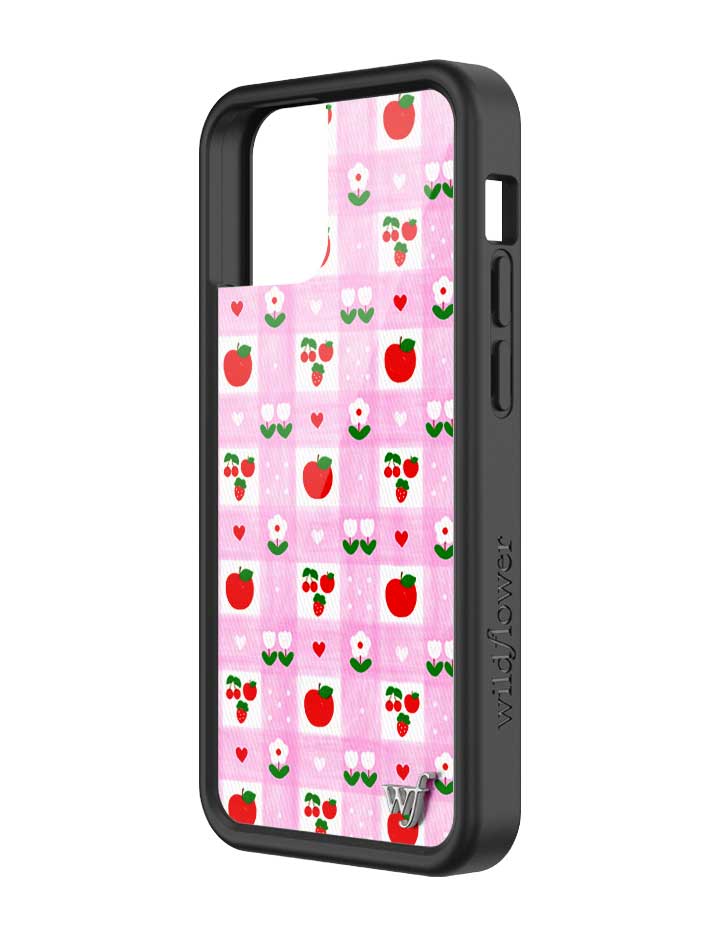 An Apple a Day iPhone Case with Pink Gingham and Floral Print - Image 32