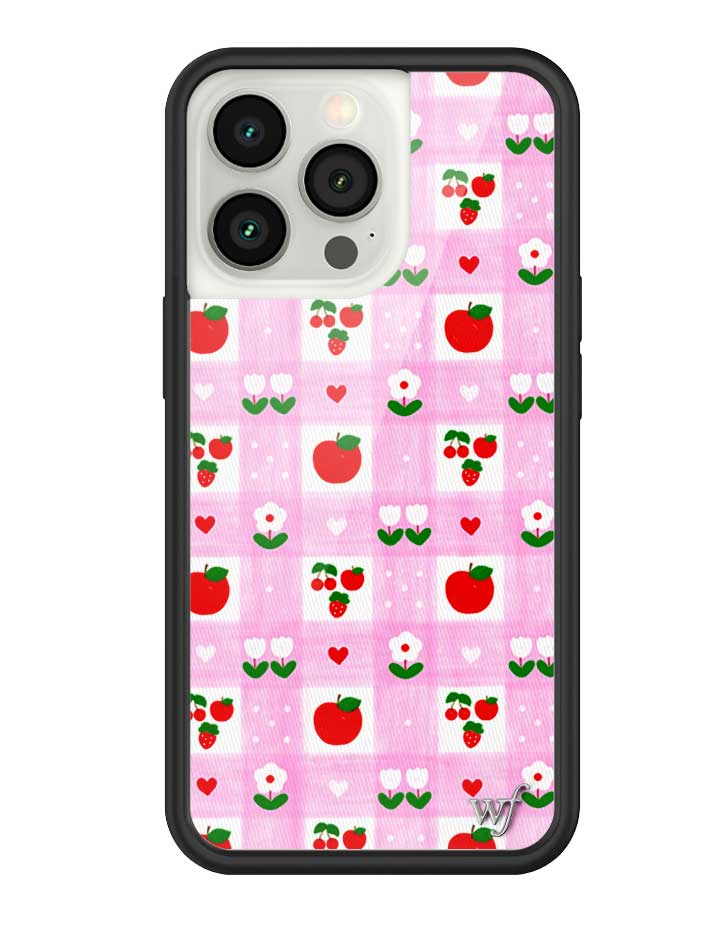 An Apple a Day iPhone Case with Pink Gingham and Floral Print - Image 27