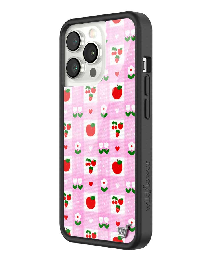 An Apple a Day iPhone Case with Pink Gingham and Floral Print - Image 28