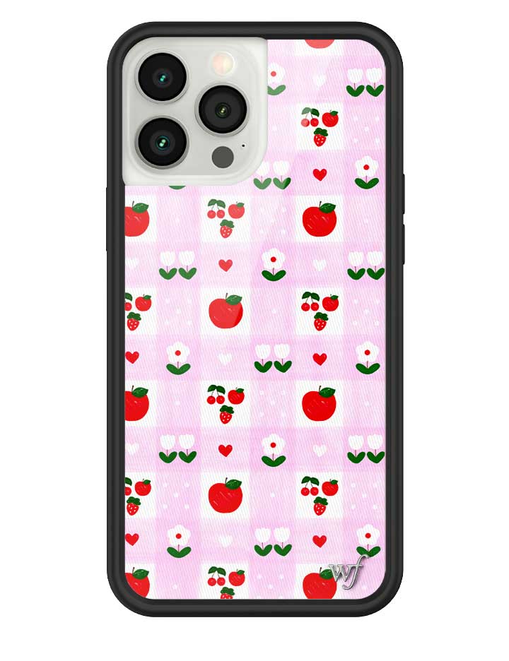 An Apple a Day iPhone Case with Pink Gingham and Floral Print - Image 25