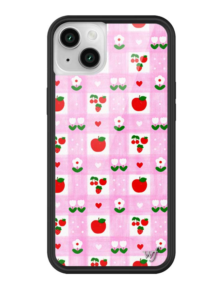 An Apple a Day iPhone Case with Pink Gingham and Floral Print - Image 23