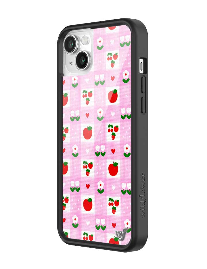 An Apple a Day iPhone Case with Pink Gingham and Floral Print - Image 24