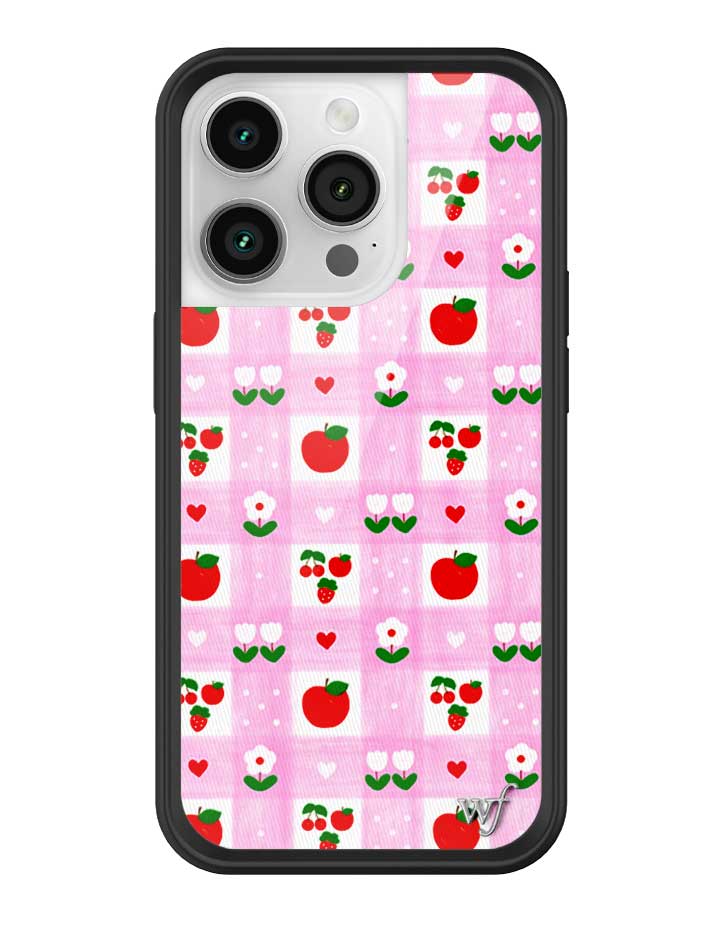 An Apple a Day iPhone Case with Pink Gingham and Floral Print - Image 21
