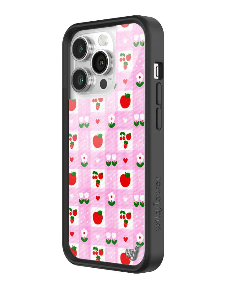 An Apple a Day iPhone Case with Pink Gingham and Floral Print - Image 22