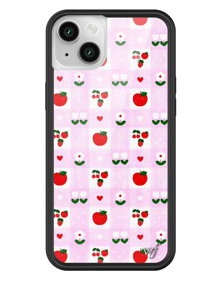 An Apple a Day iPhone Case with Pink Gingham and Floral Print - Image 19