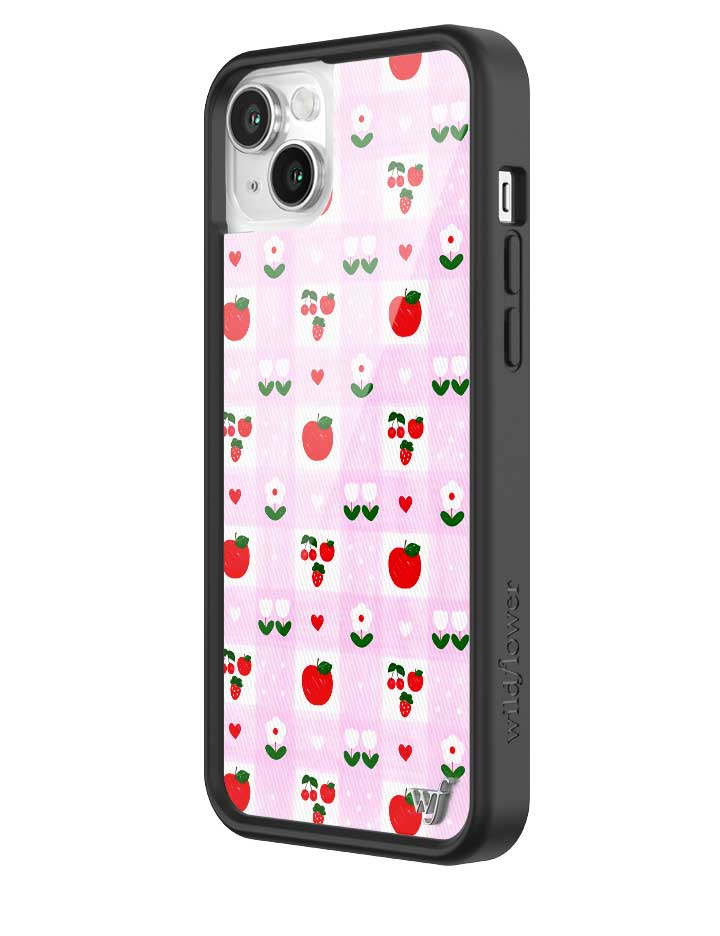 An Apple a Day iPhone Case with Pink Gingham and Floral Print - Image 20