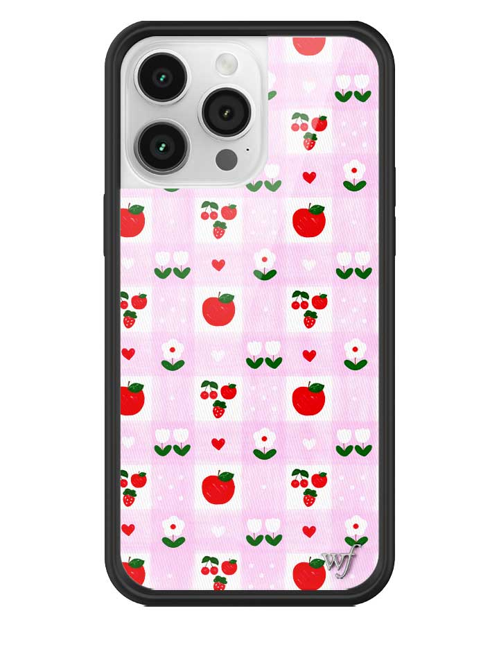 An Apple a Day iPhone Case with Pink Gingham and Floral Print - Image 17