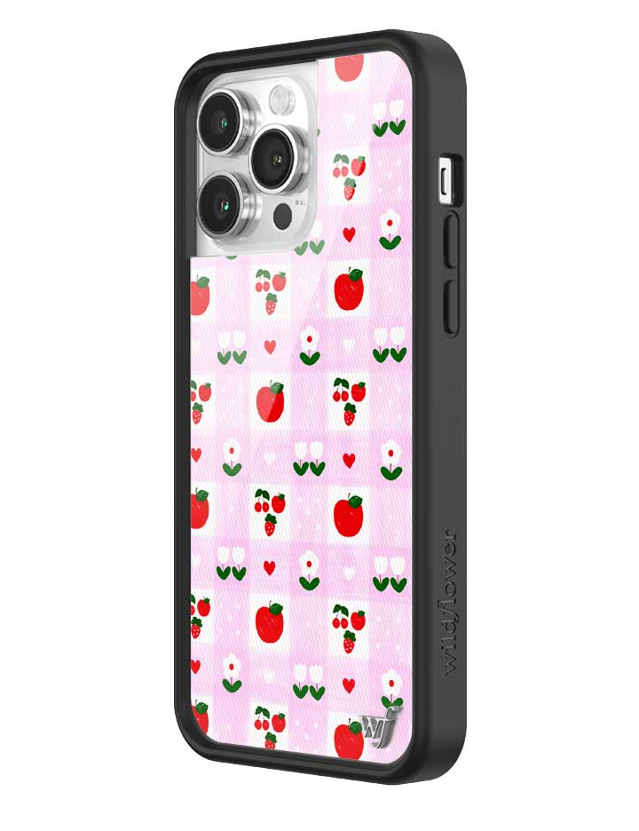 An Apple a Day iPhone Case with Pink Gingham and Floral Print - Image 18