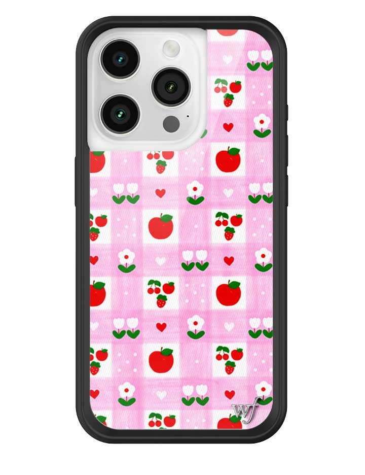 An Apple a Day iPhone Case with Pink Gingham and Floral Print - Image 13