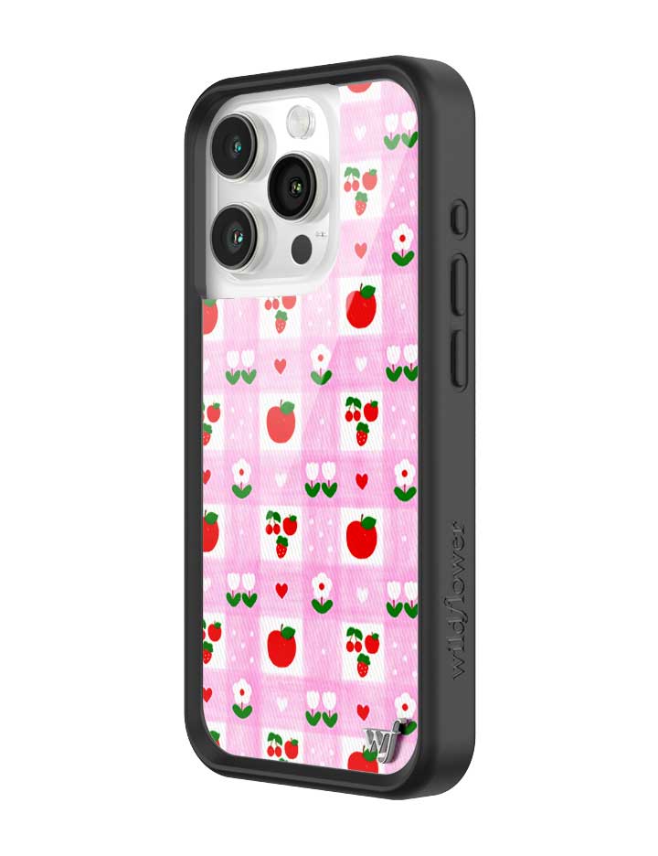 An Apple a Day iPhone Case with Pink Gingham and Floral Print - Image 14