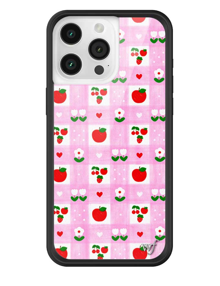 An Apple a Day iPhone Case with Pink Gingham and Floral Print - Image 9