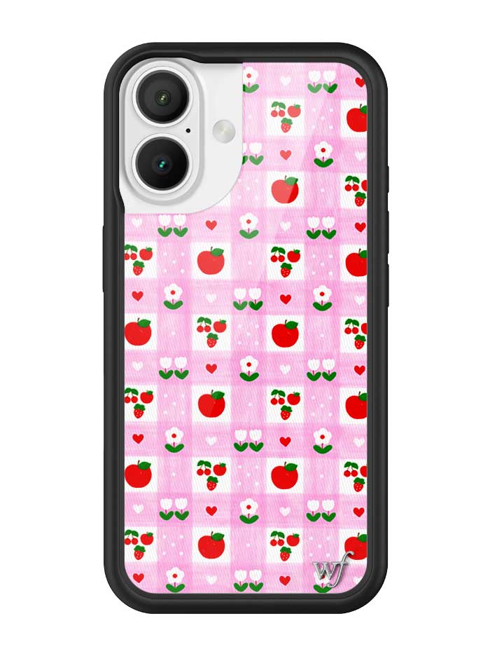 An Apple a Day iPhone Case with Pink Gingham and Floral Print - Image 7