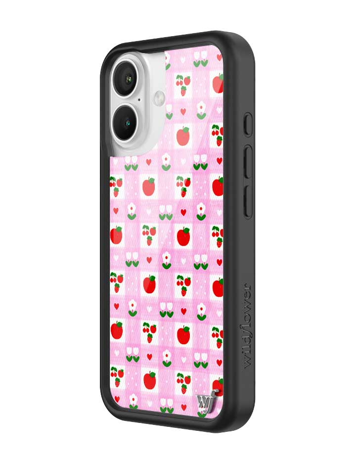 An Apple a Day iPhone Case with Pink Gingham and Floral Print - Image 8